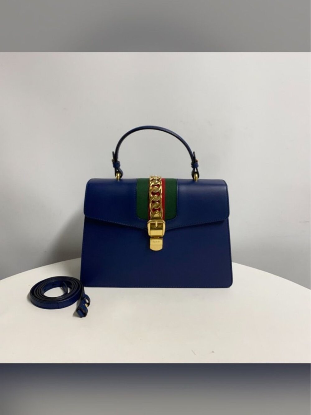 Gucci Sylvie Calfskin Large Top Handle Bag
